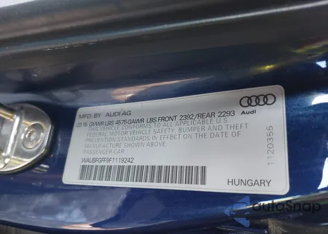 2015 Audi A3 2.0T Premium from USA, damaged, VIN WAUBFGFF9F1119242
